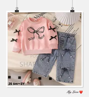 Girls Sweater Shirt and Flared Jean