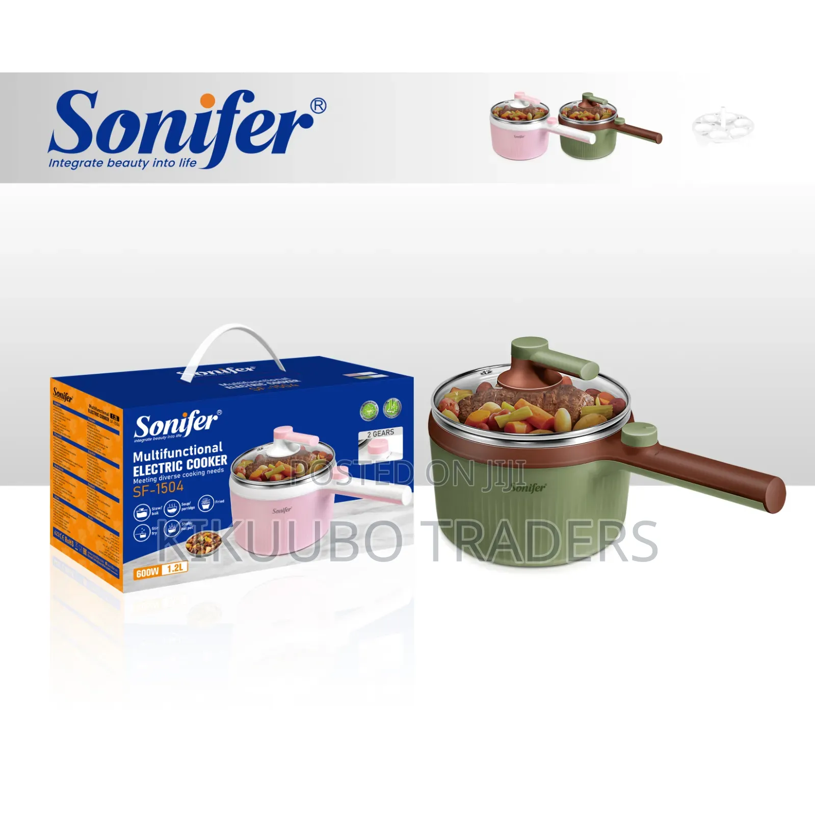 Sonifer Mini Electric Multi Cooker – 1.2l Stainless Steel Skillet Pot