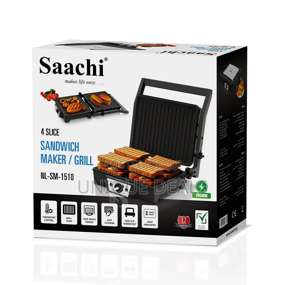 Saachi 4-Slice Sandwich Maker and Grill.