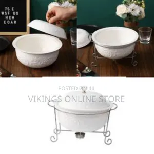 3 Pieces Of Round Chafing Dish Buffet Set Ceramics Food Warmer Chafer