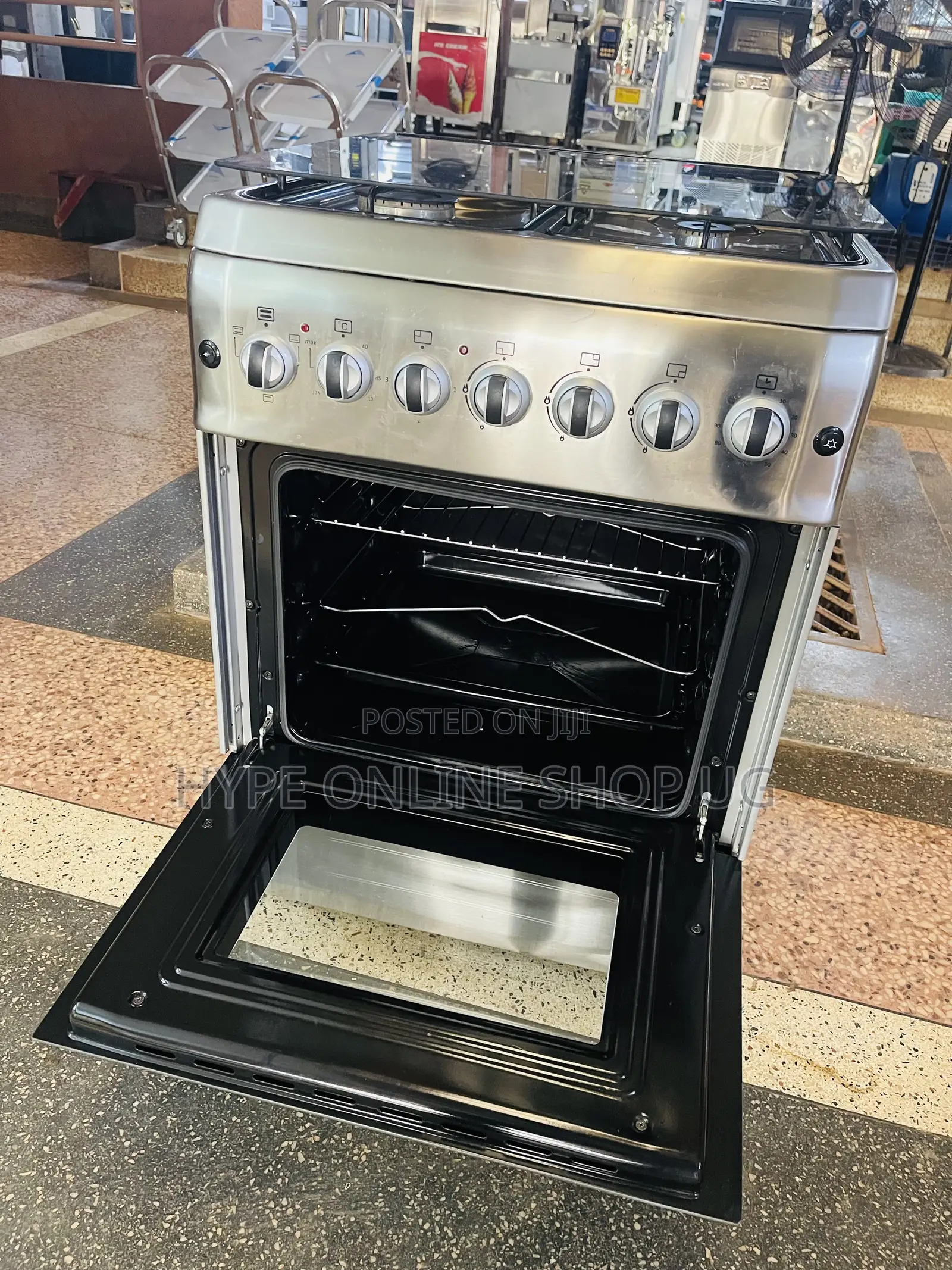 3+1,Electric and Gas 60+60 Stainless Cooker for 7nobs