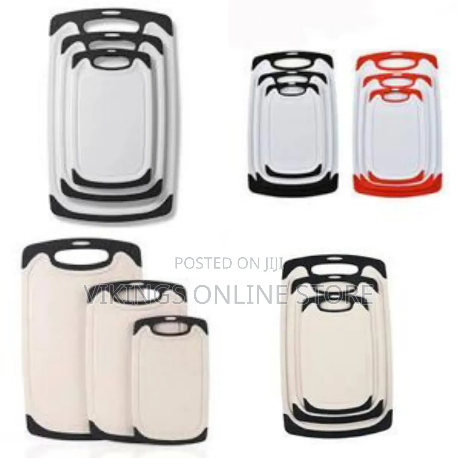 Cutting Boards for Kitchen W/Juice Groove, Non Slip Handles Reversible