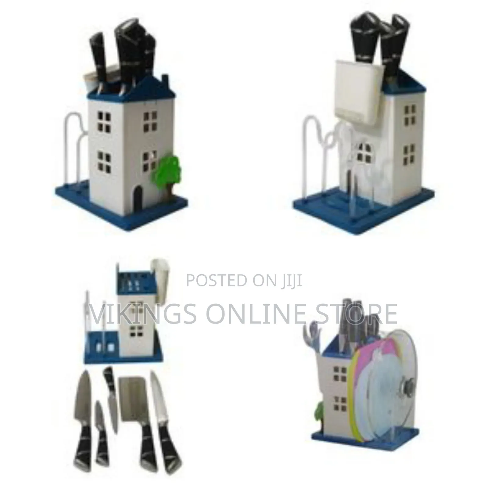 Knife Set in House Case With a Plate Rack and Cutlery Stand