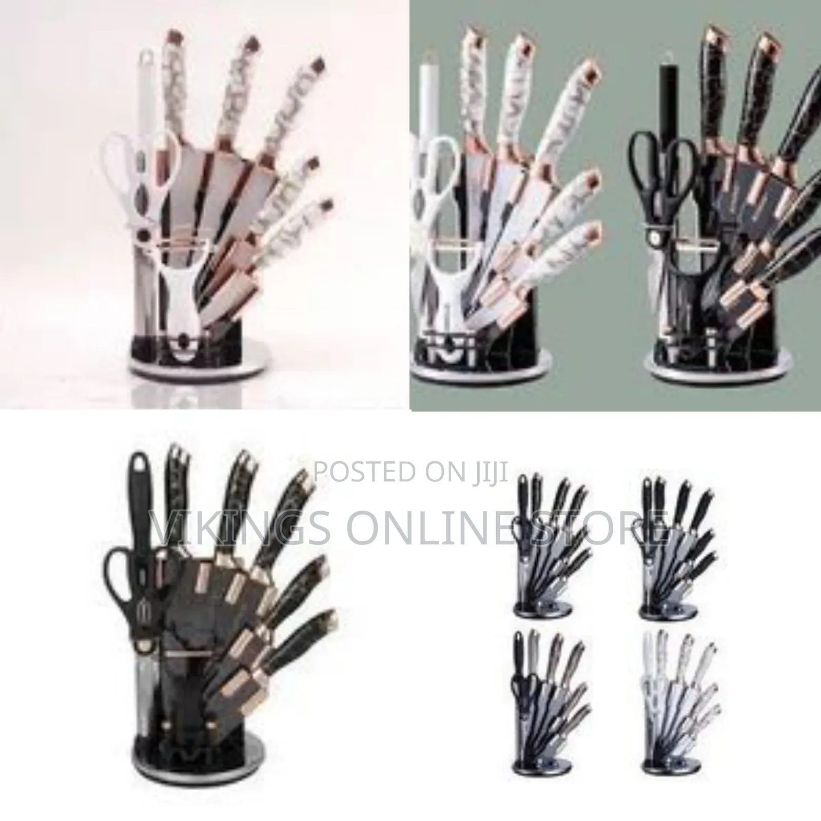 9 PCS of Stainless Steel Kitchen Cooking Knives Set Chef Block Knife