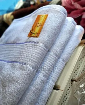 Polo White Textured Bath Towels