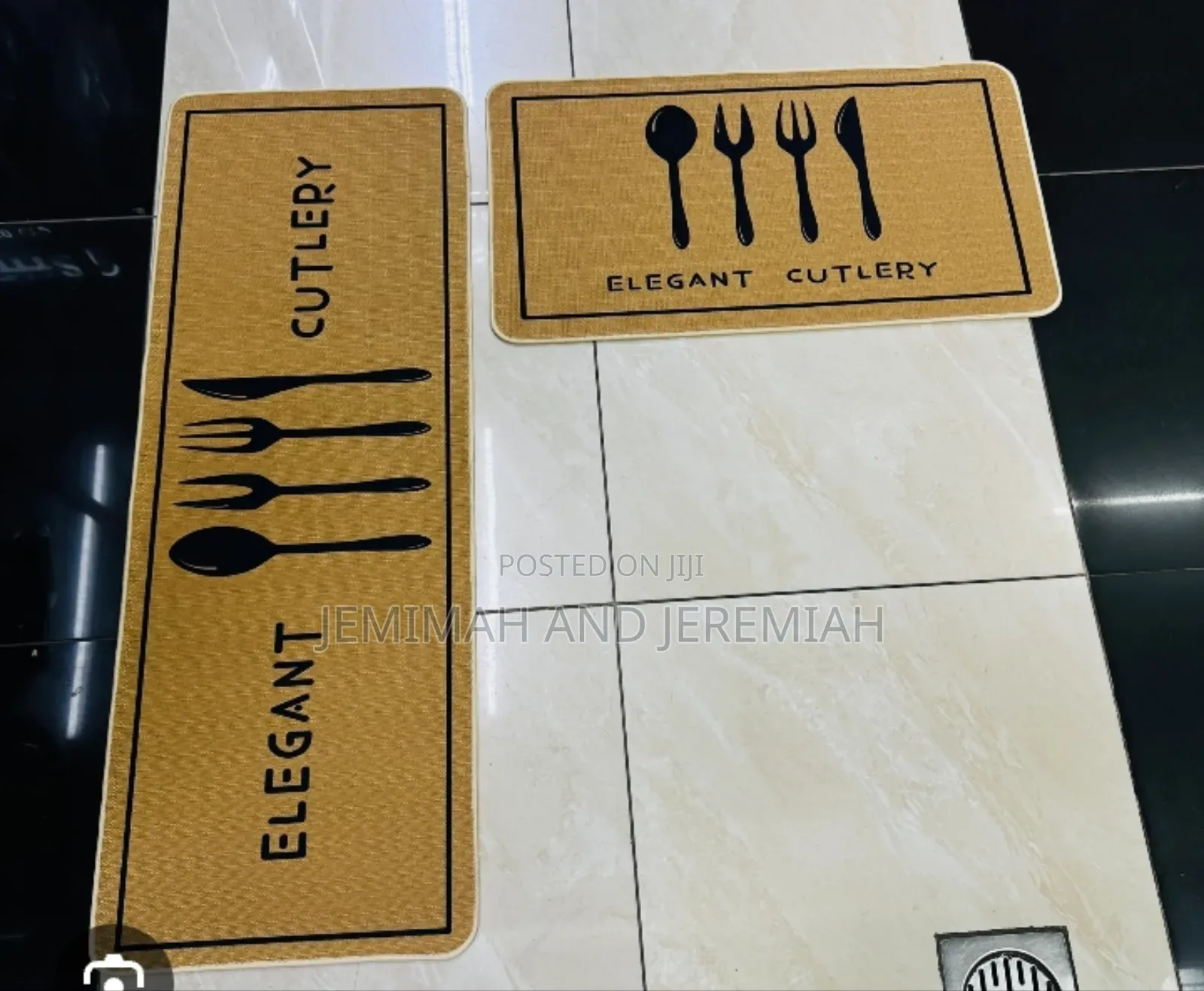 Anti Slip Rubber 2piece Kitchen Mats