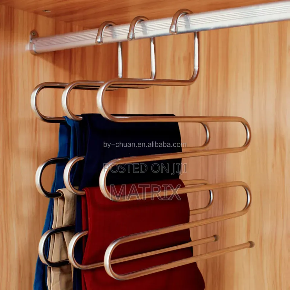 5 Layer Stainless Steel S Shaped Hanger Multifunctional Non Slip Towel