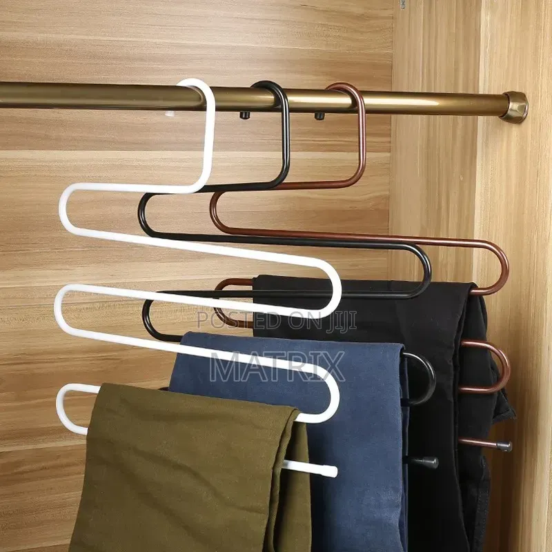 5 Layer Stainless Steel S Shaped Hanger Multifunctional Non Slip Towel