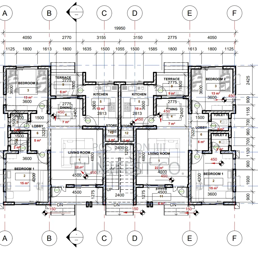 Proposed 4 Unit 2 Bedroom Apartment Building