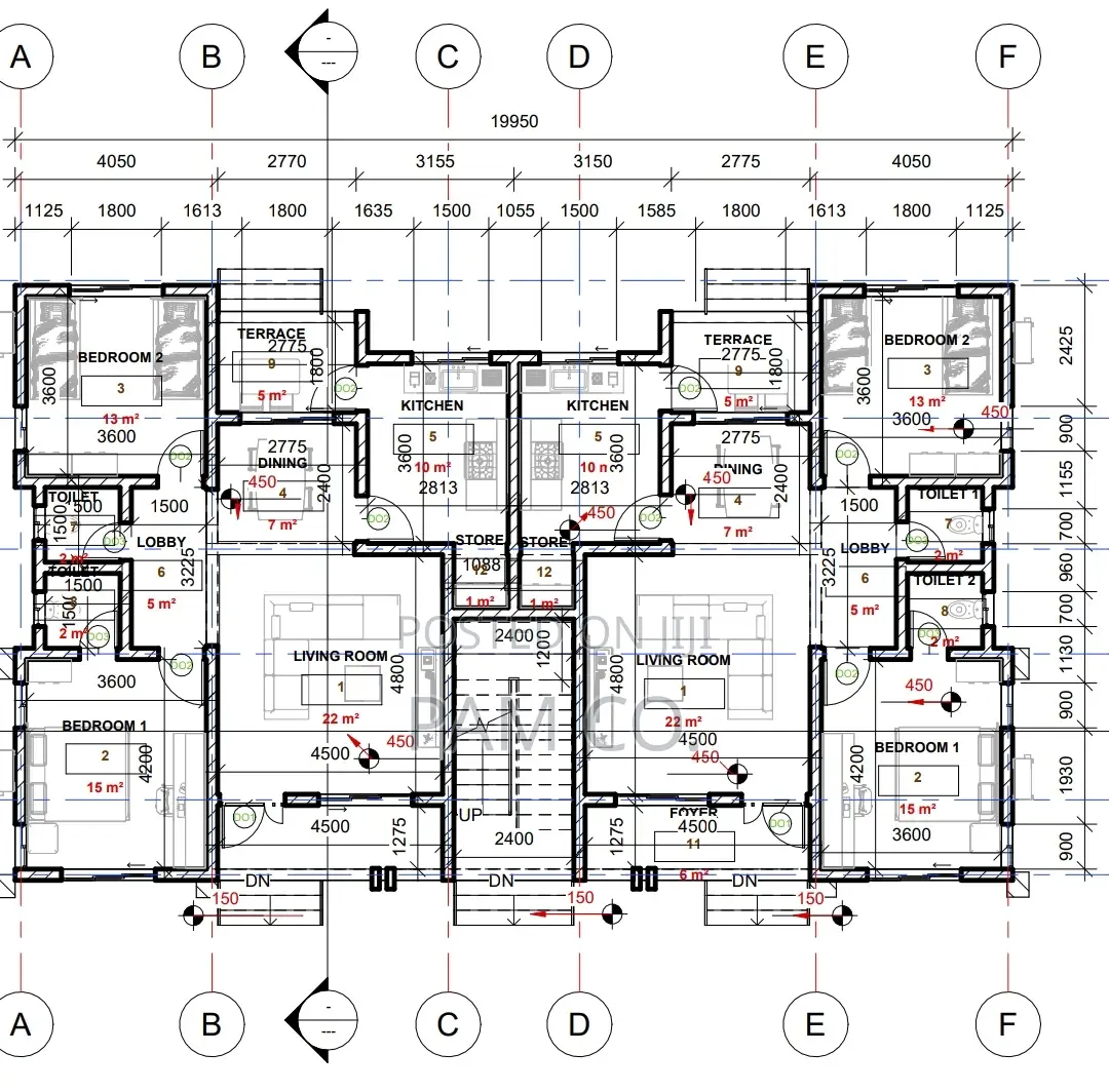 Proposed 4 Unit 2 Bedroom Apartment Building