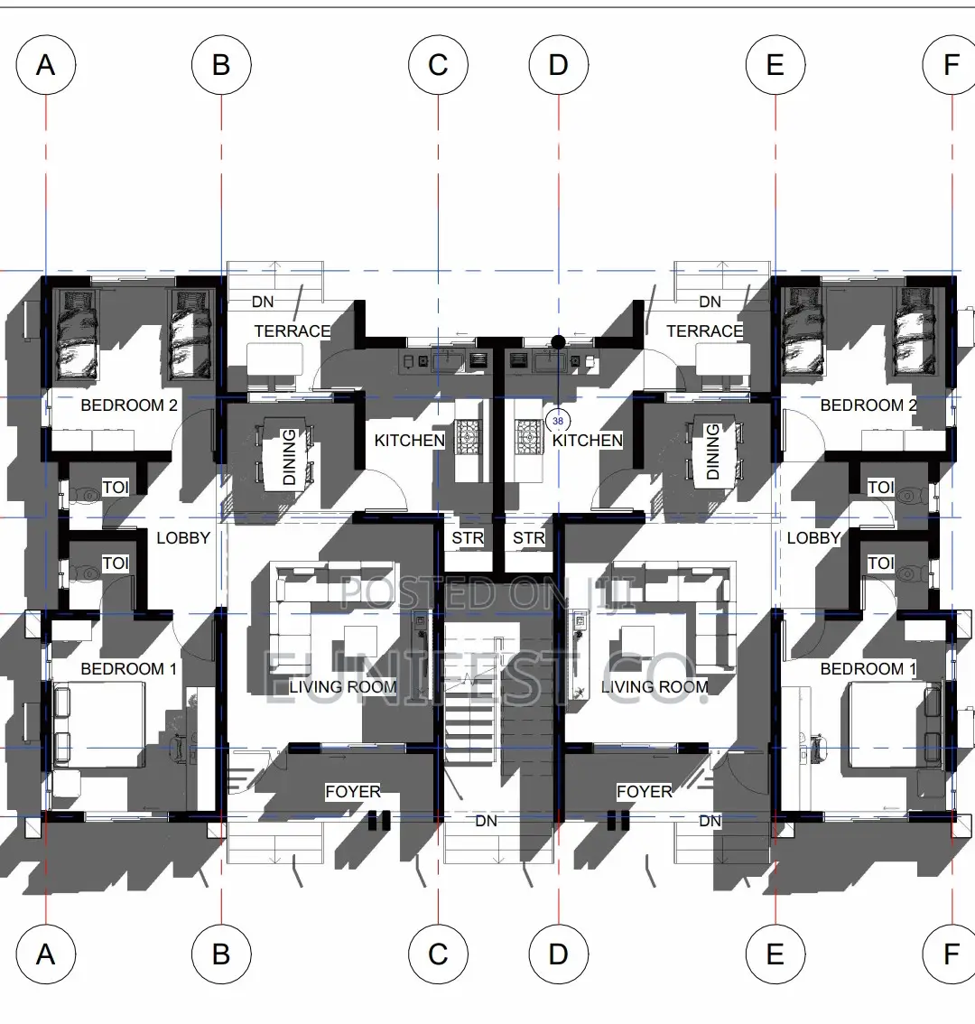 Proposed 4 Unit 2 Bedroom Apartment Building