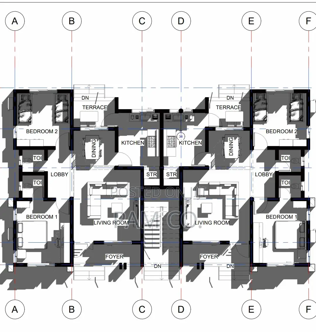 Proposed 4 Unit 2 Bedroom Apartment Building