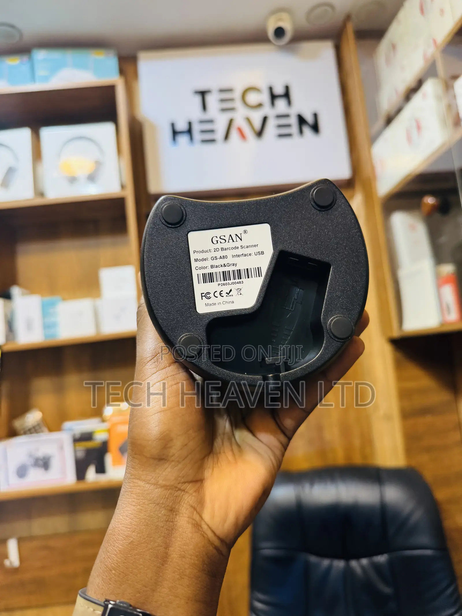 Gs-A80 Barcode Scanner 1d 2d Qr Omni-Directional Hand-Free