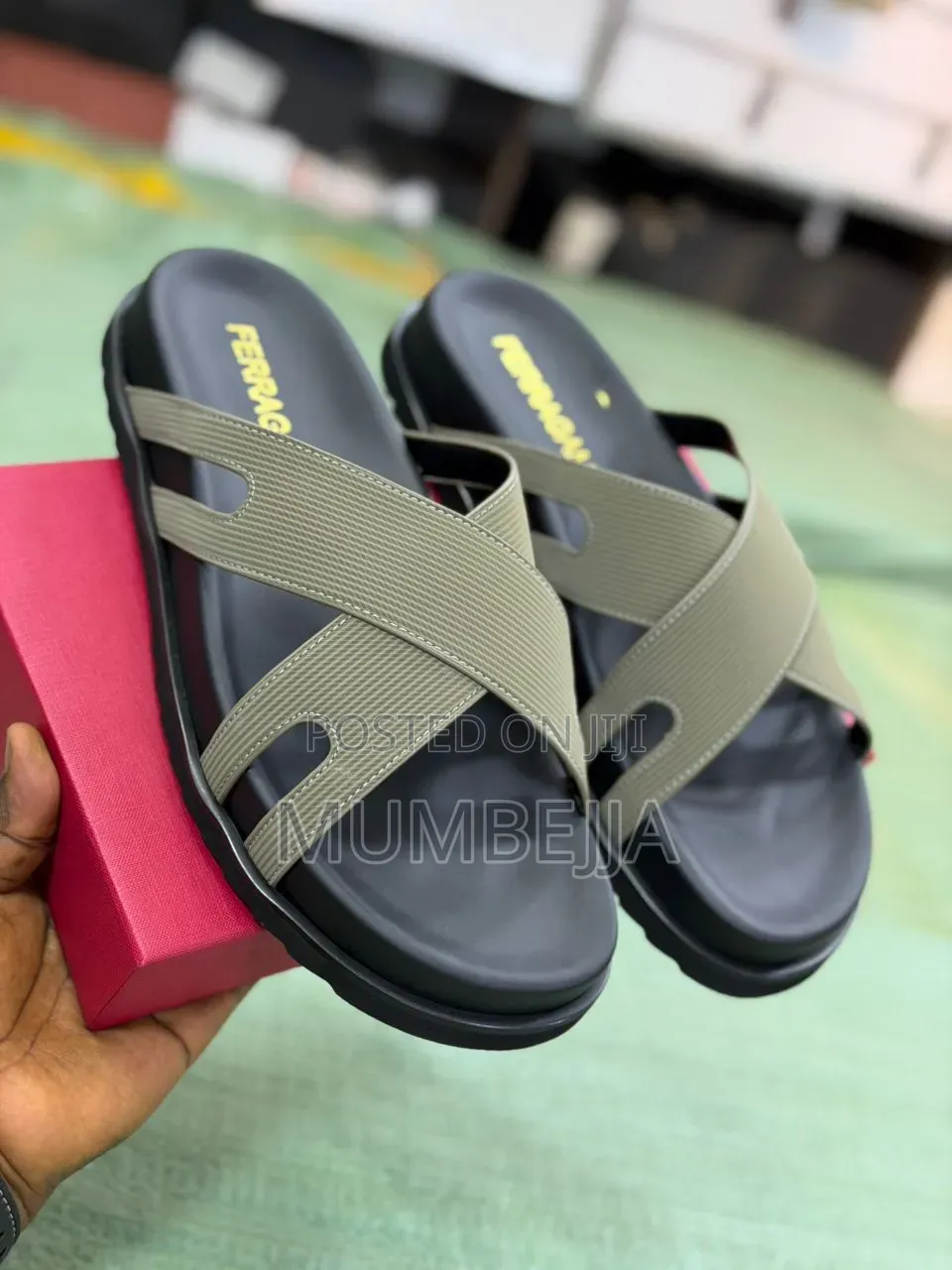 Original Ferragamo Branded Slides.