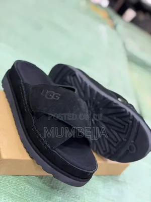 Ugg Black Slip on Suede Slides