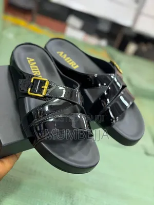 Amiri Patent Leather Double Strap Sandals