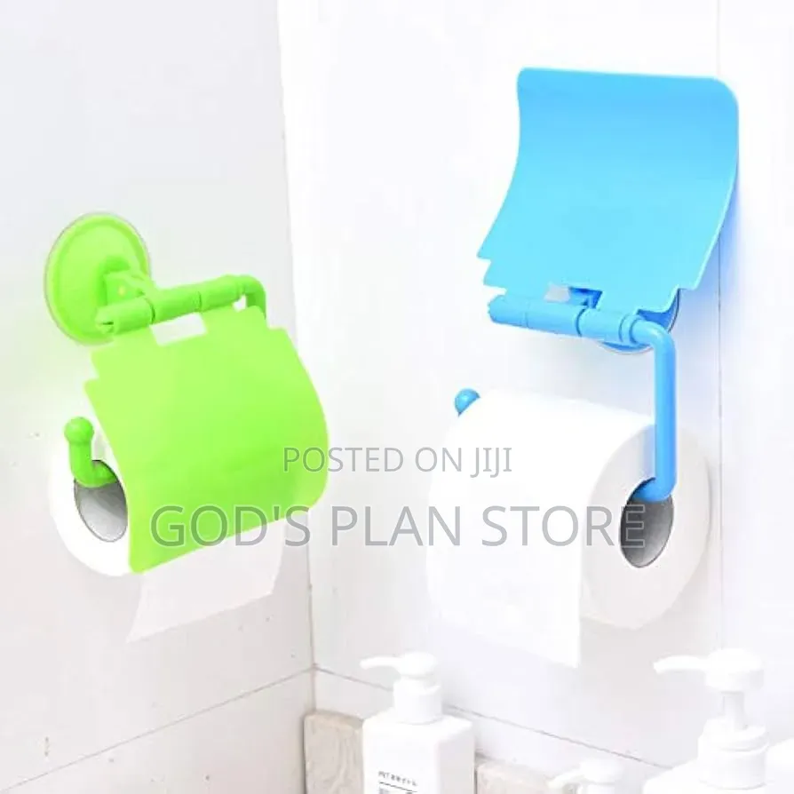 Wall Mouted Plastic Suction Cup Bathroom Toilet Paper Holder