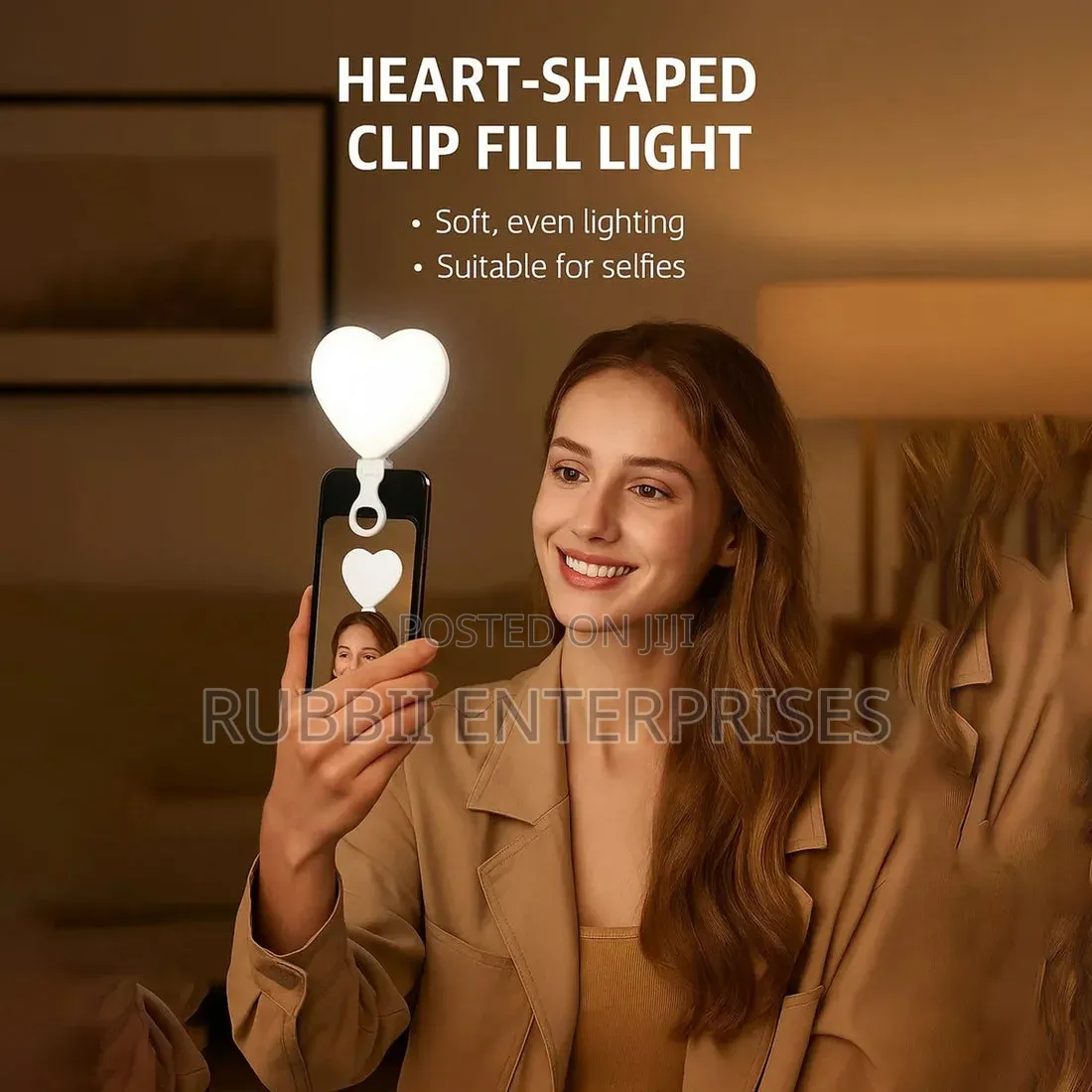Heart-Shaped Clip Fill Light for Smartphones and Laptops.