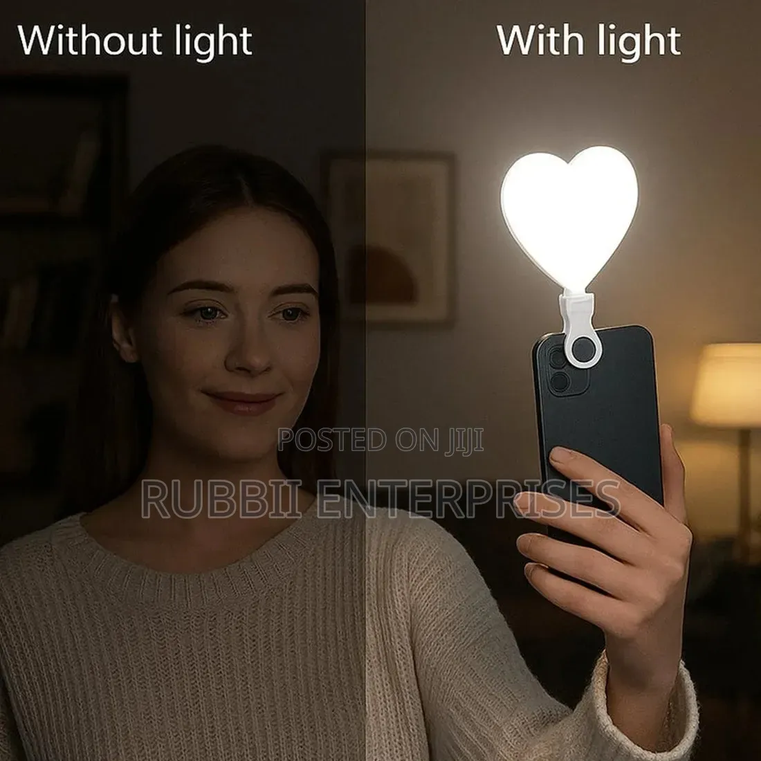 Heart-Shaped Clip Fill Light for Smartphones and Laptops.