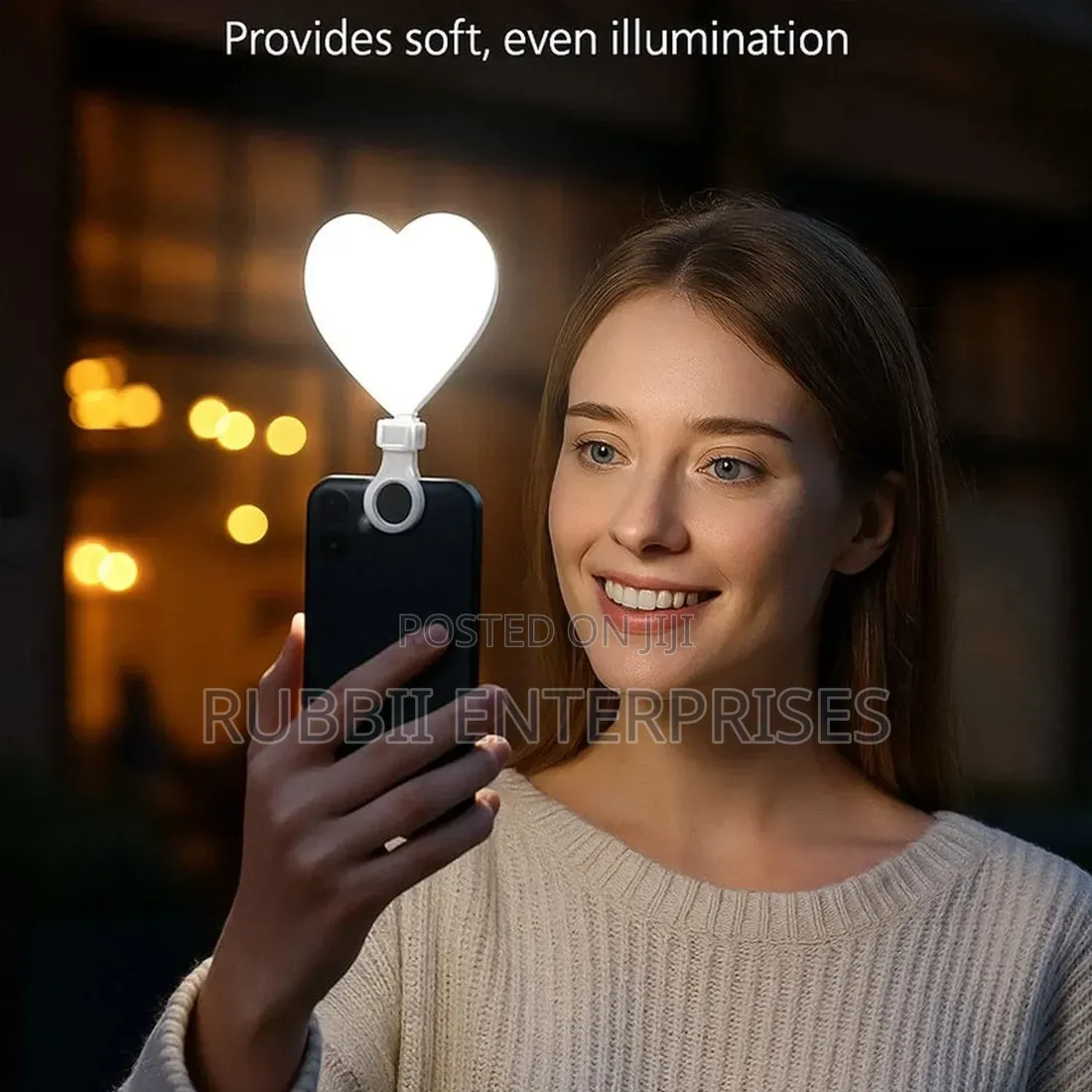 Heart-Shaped Clip Fill Light for Smartphones and Laptops.