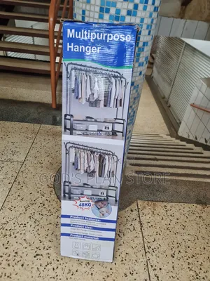 Metal Clothes Rail Double Pole Coat Rack Free Standing Garment