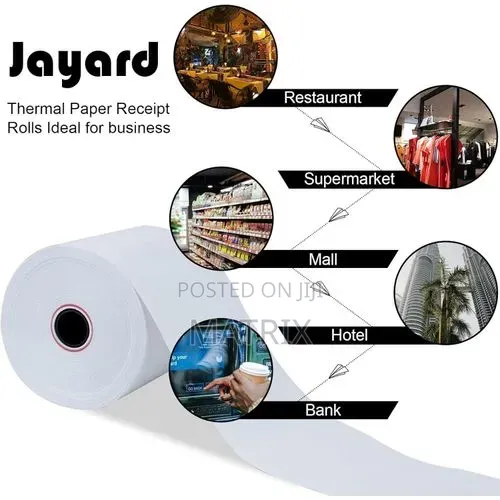 5 Pieces Pos Thermal Printer Paper Roll 80x80 Mm(Pack of 5rolls)