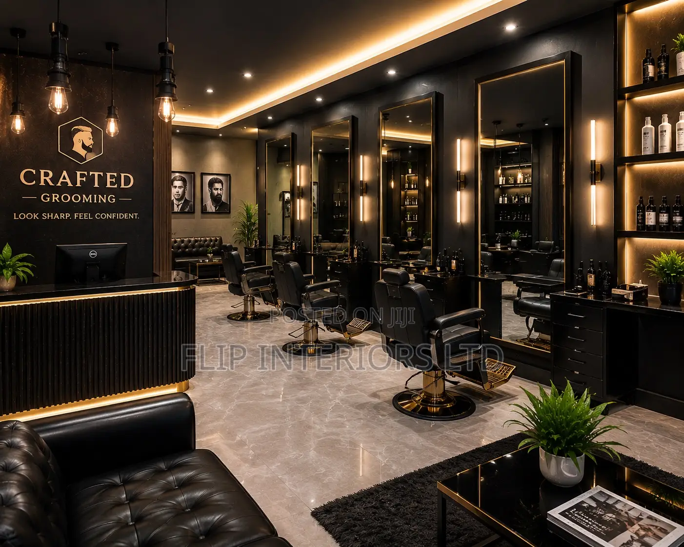 Premium Barbershop Salon Interior Solutions