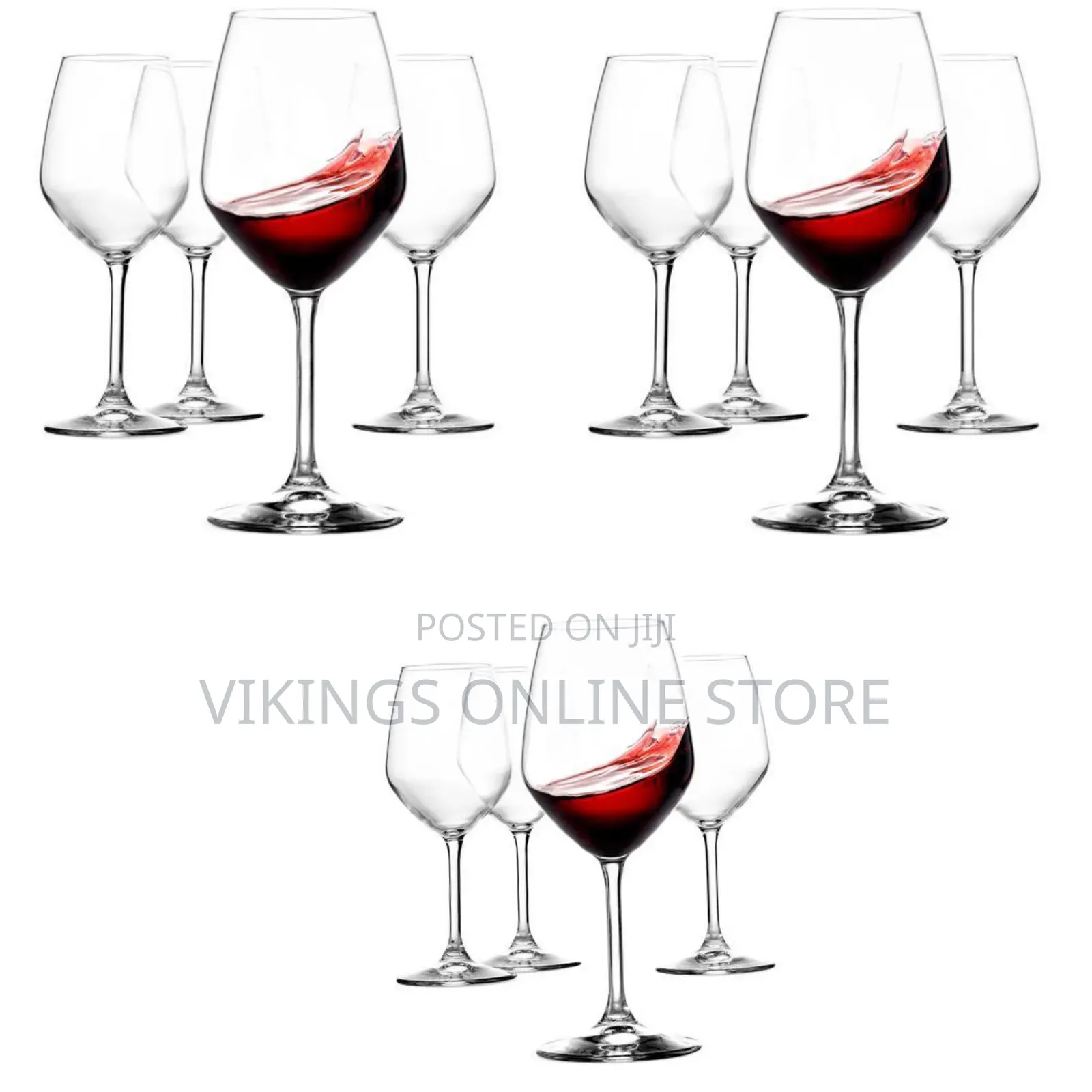 Glass 4 Pieces of Wine Glasses-Colorless