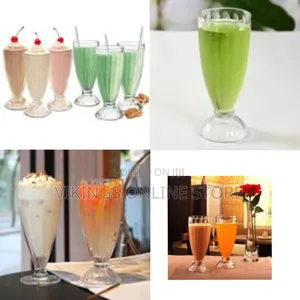 6 Pieces Set of Milk Shakes Dessert Sundae Ice Cream Fruit Cocktail