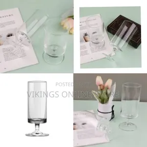 Set of 6 Plain Footed Glasses All Purpose Water Goblet Cups 500ml