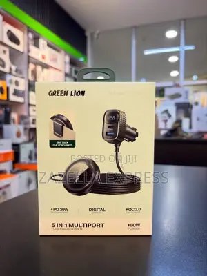 Green Lion 5in1 Multiport Car Charger Kit, Universal 3x Usb-C Ports