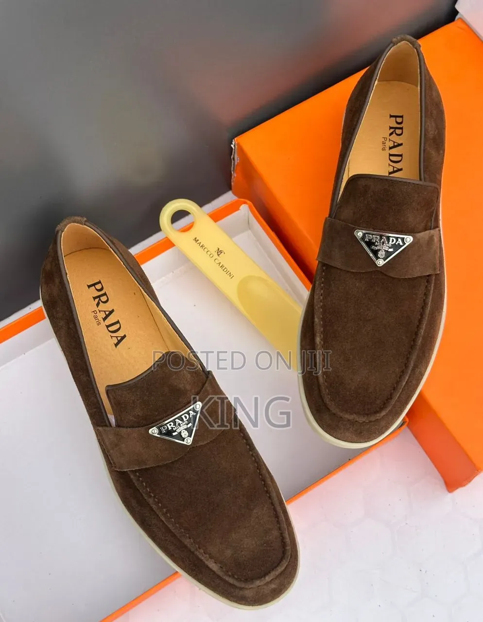 Navy, Black, Brown Suede Prada Loafers