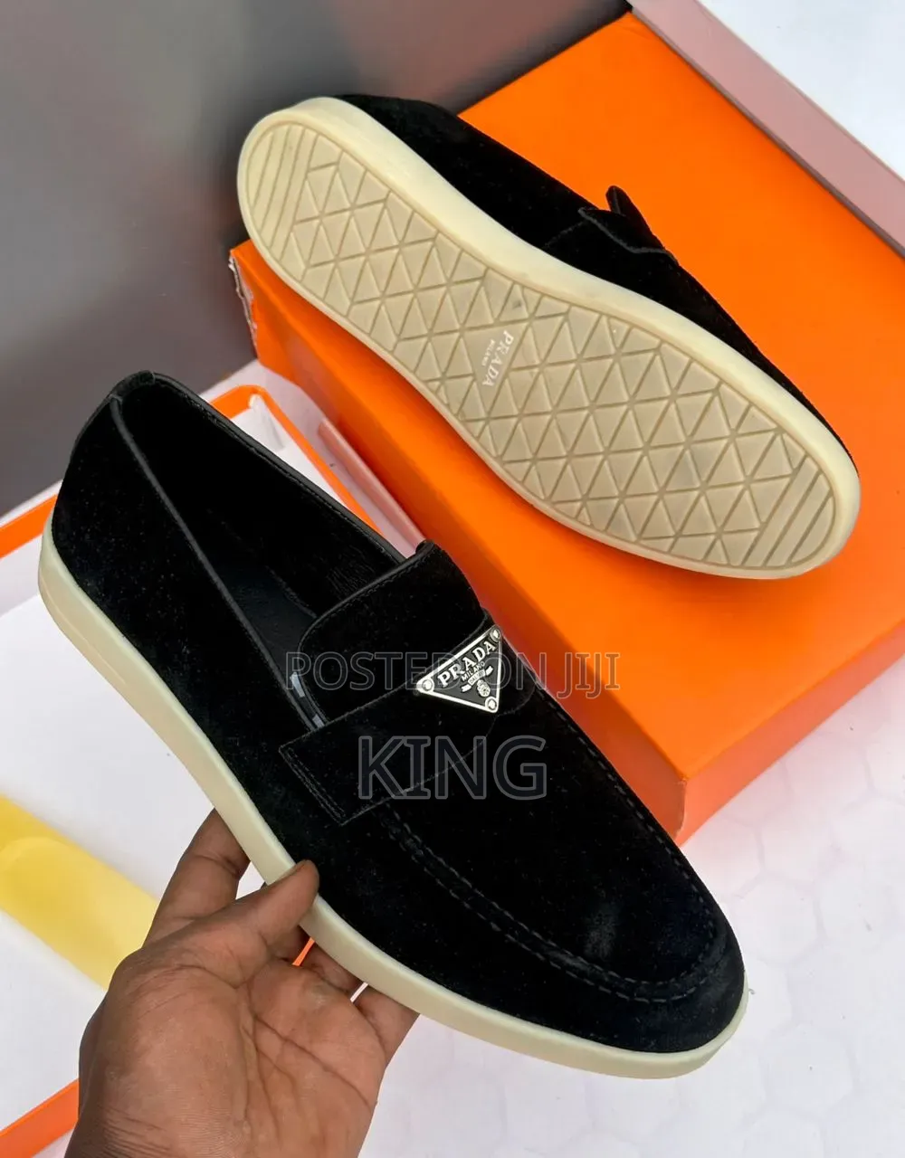 Navy, Black, Brown Suede Prada Loafers