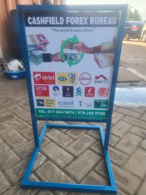 Metallic Sign Post, Mobile Money Signage, Business Banner, Posters