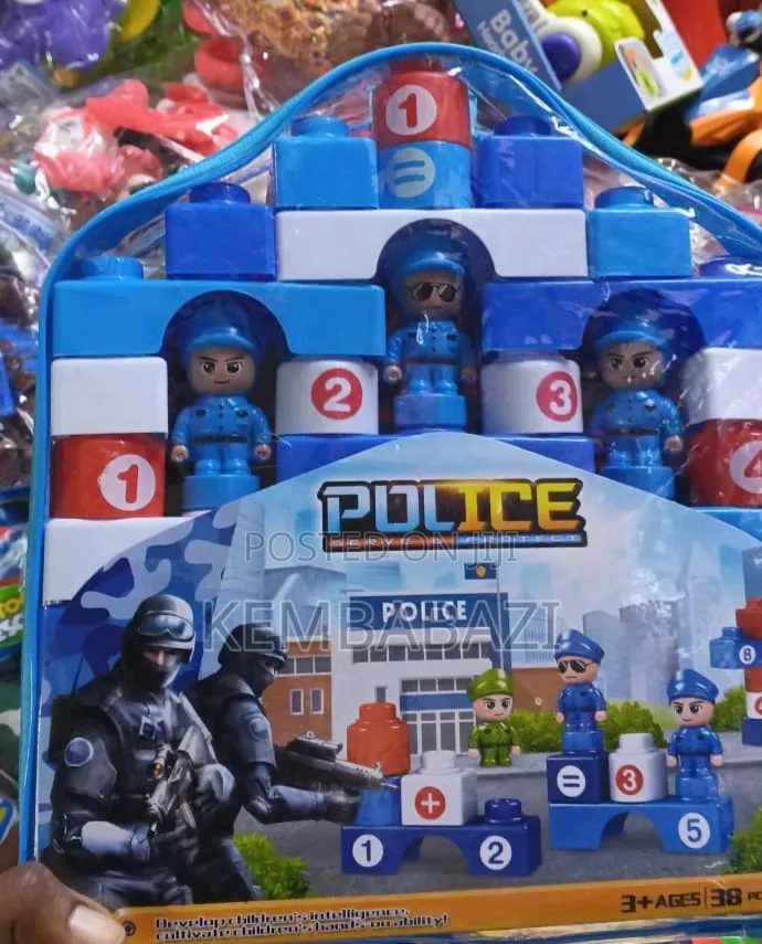 38-Piece Police-Themed Building Block Set