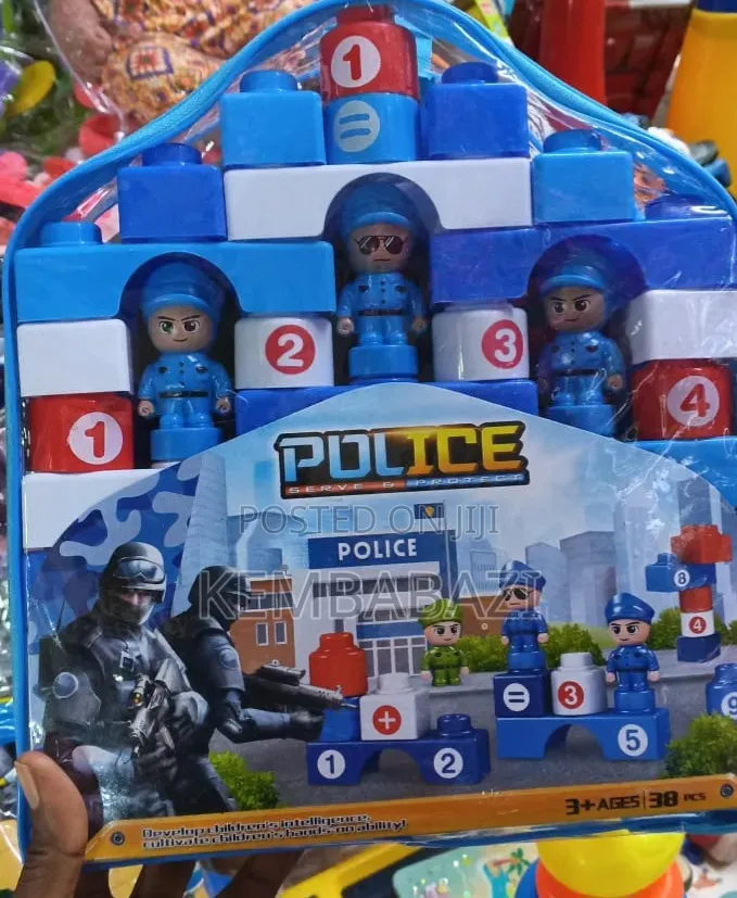 38-Piece Police-Themed Building Block Set