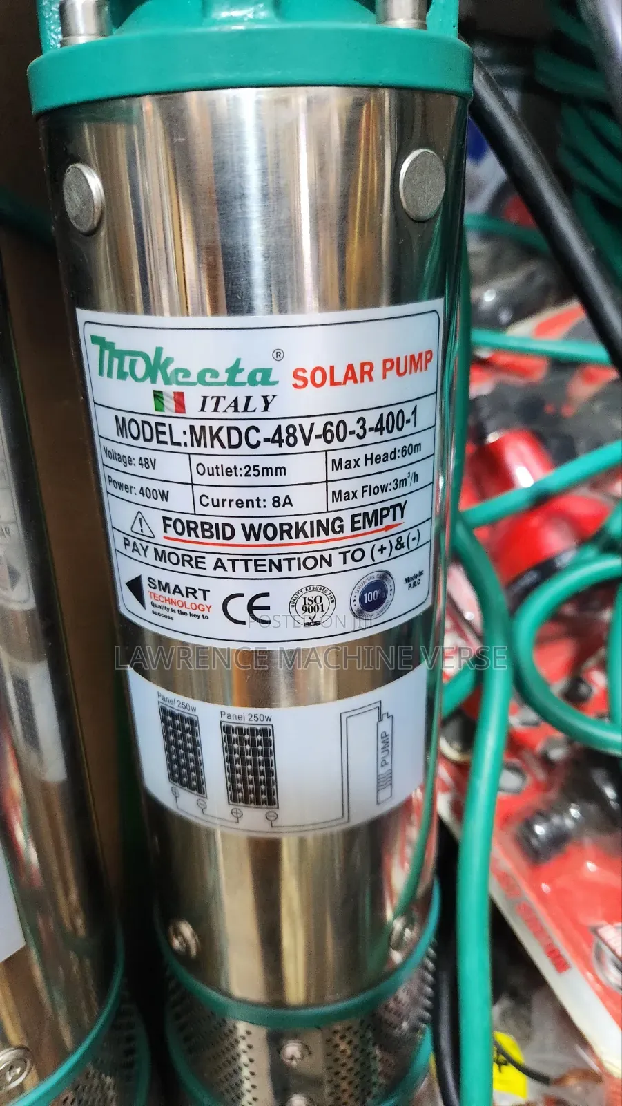Solar Water. Pump 60m 48v 400 Watts