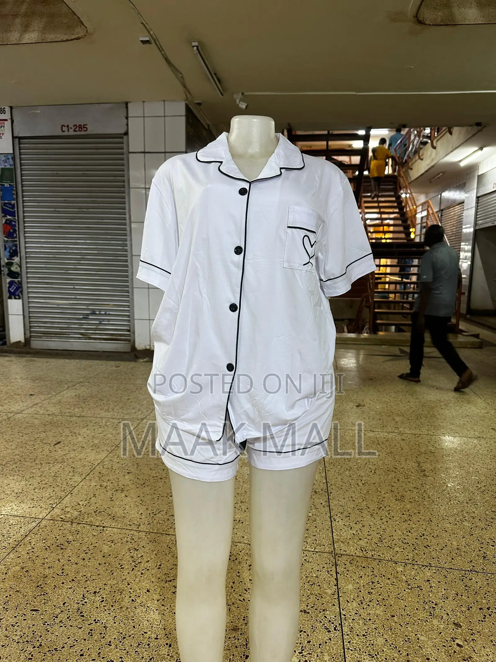 White Short Sleeved Cotton Sleepwear