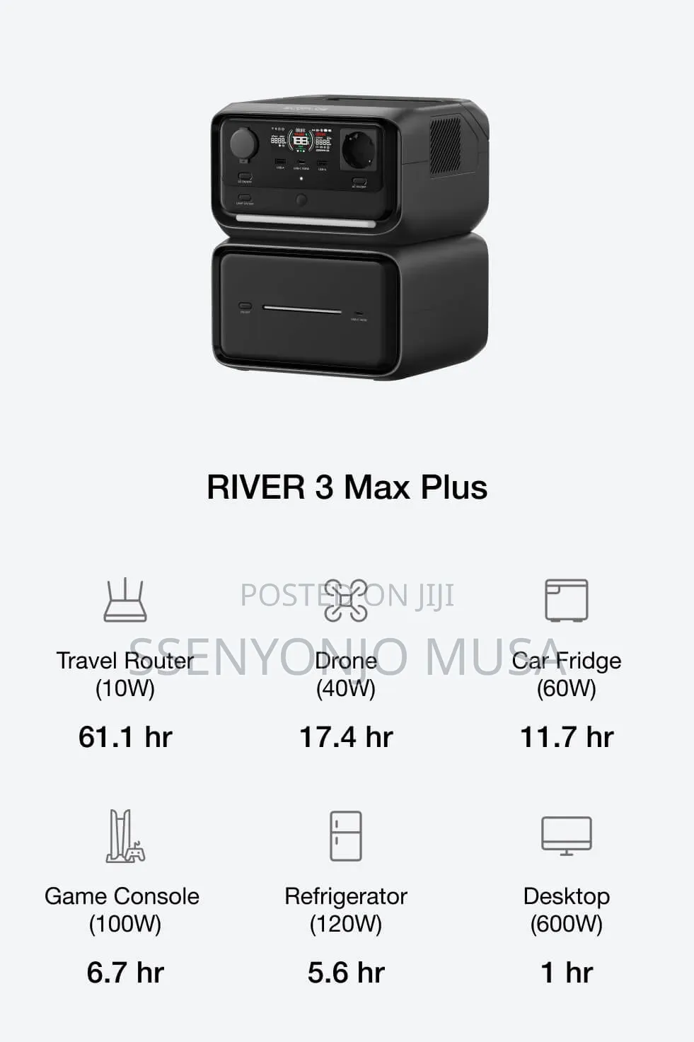 Ecoflow River 3 Plus Portable Power Station – 286wh, 600w Output.