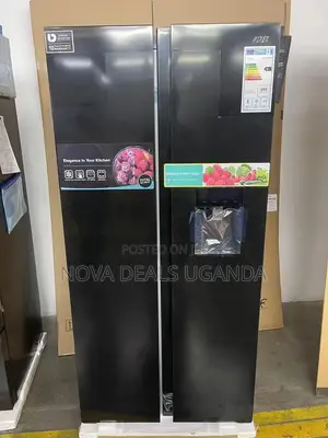 New Pixel 592l Side by Side Refrigerator Black With Water Dispenser