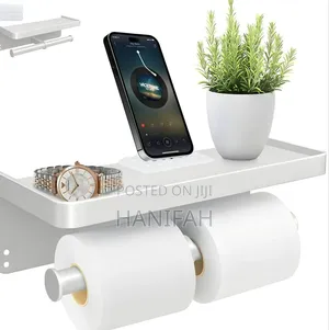 Bathlux White Bathroom Double Toilet Roll Holder