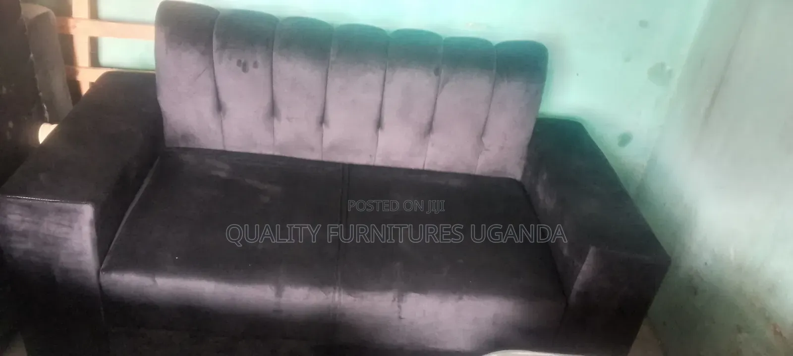 High Density Black 2 Seater Sofa