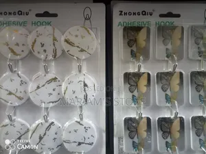 9-Pin Adhesive Hook Sets With Decorative Marble and Butterfly