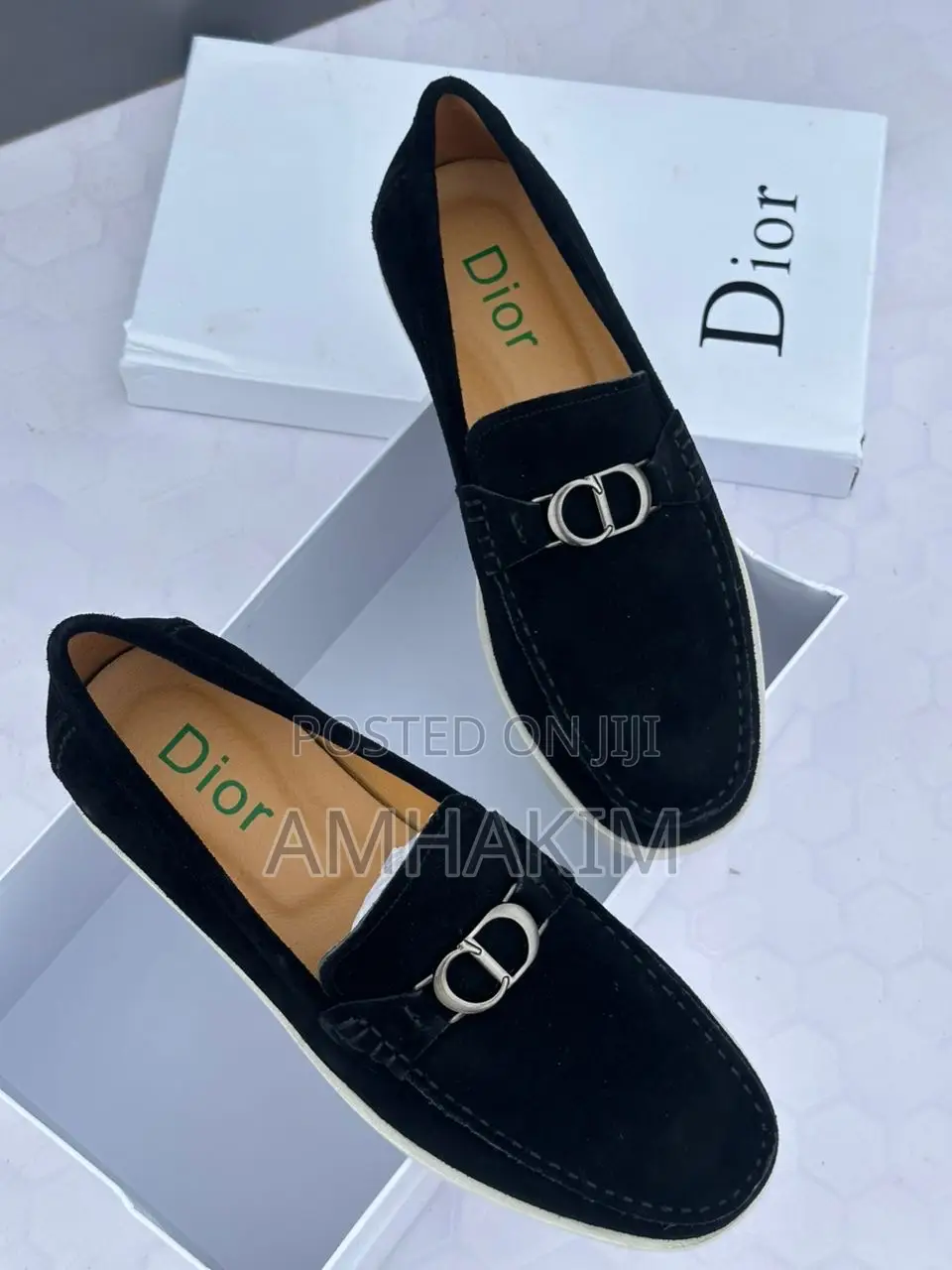 New Men's Dior Suede Low Rubber Sole Loafers in Stock