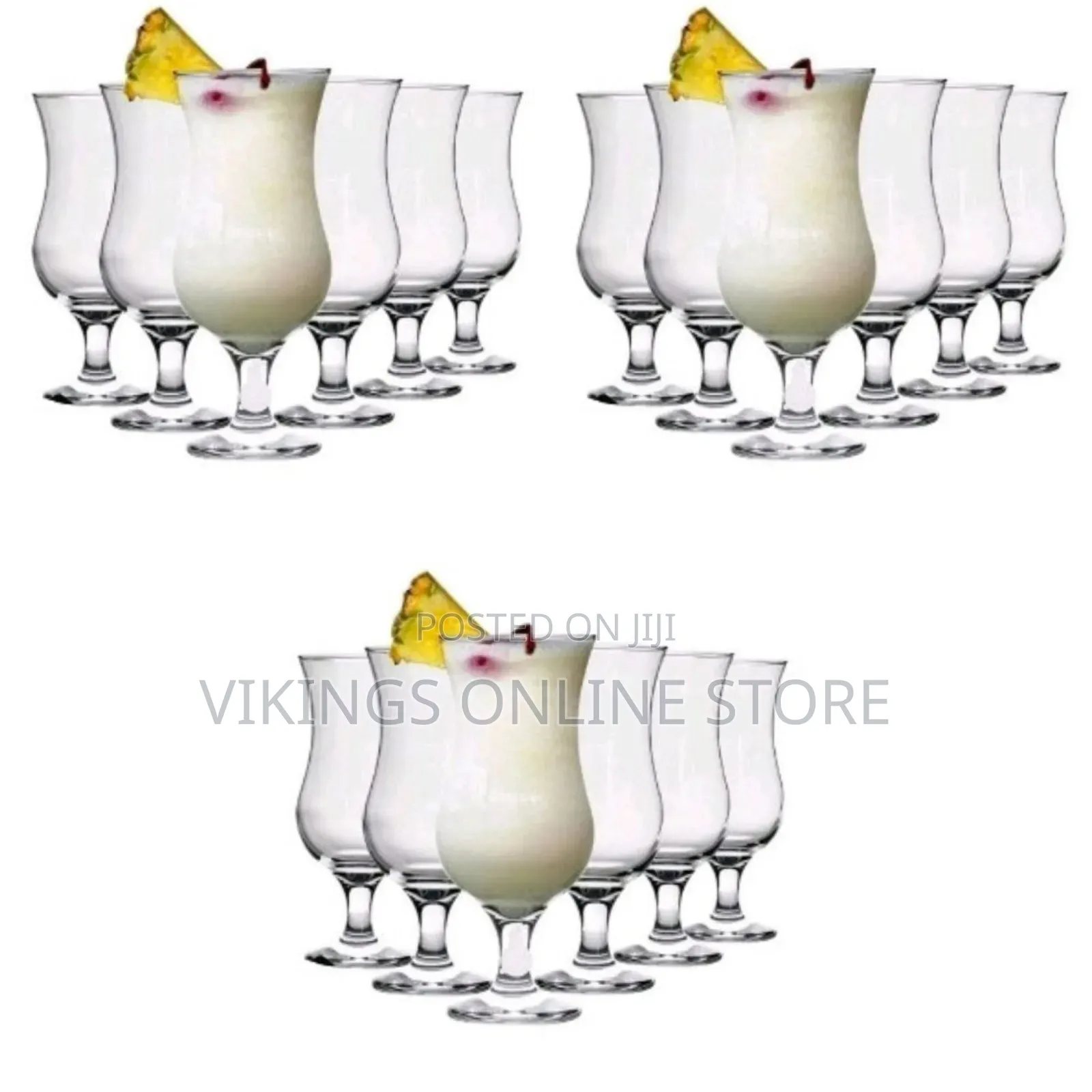Bistro 6 Pieces of Juice Cocktail Glasses Mugs- Colorless