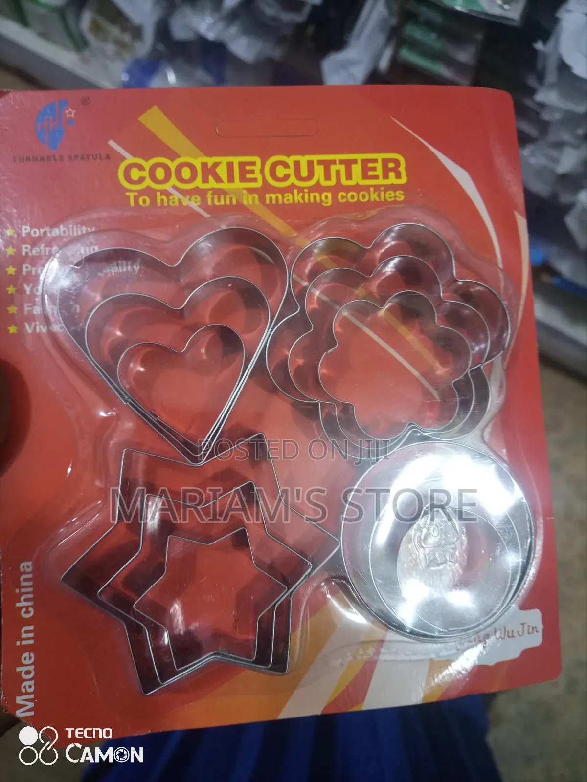 Stainless Steel Cookie Cutter Set With Heart, Star, and Flower Shape