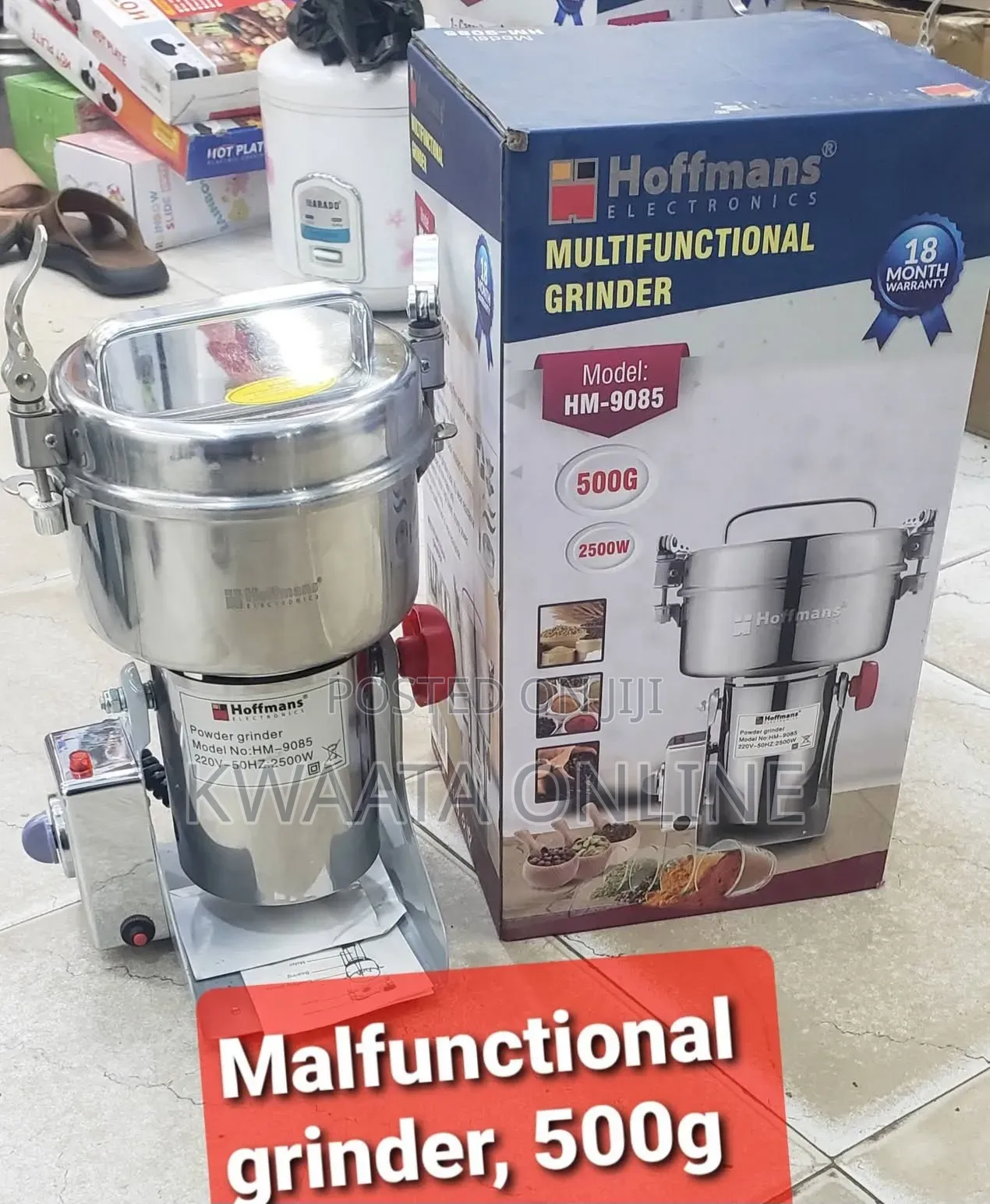 500g Hoffman 2500w Electric High-Speed Multifunctional Grinder Hm-9085