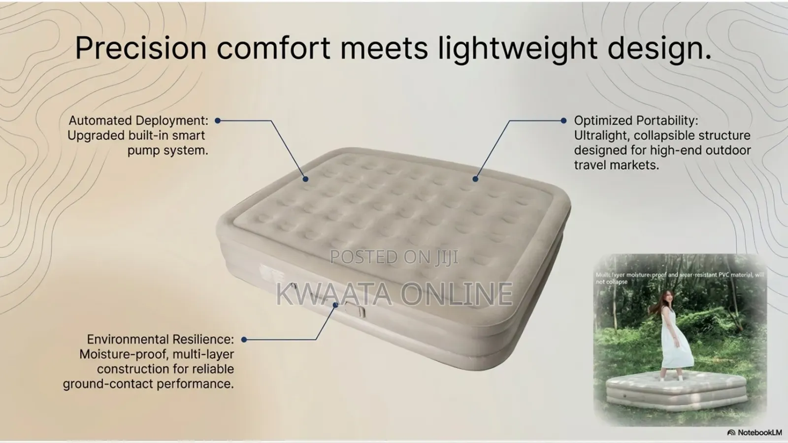 Inflatable Air Mattress,With Pump, Water Proof (5x6)/(6×6)