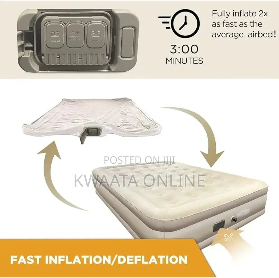 High Density Air Bed Mattress With Built-in Electric Pump, 5x6 or 6×6