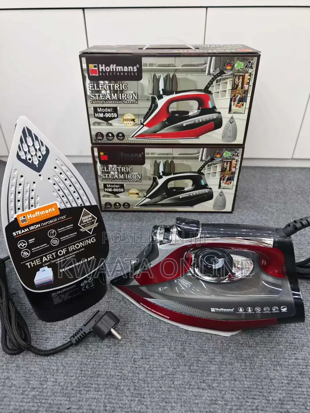 3000w Steam Iron Adjustable Thermostat Burst Vertical Steam Hm-9059